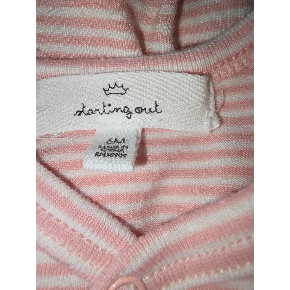 Starting Out &‎ Carters Baby Girl Sleeper Romper Bundle Pink Floral Stripe 3-6M
